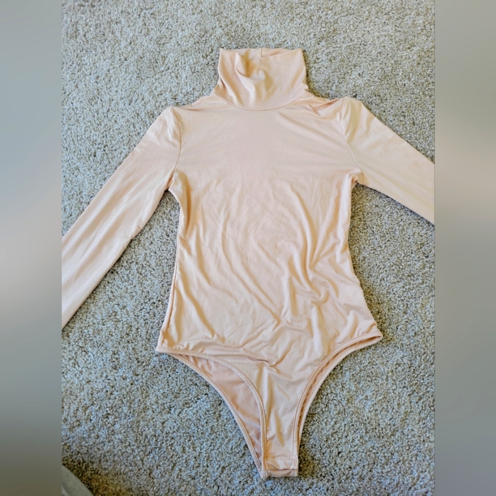 Shein Shiny Nude medium bodysuit